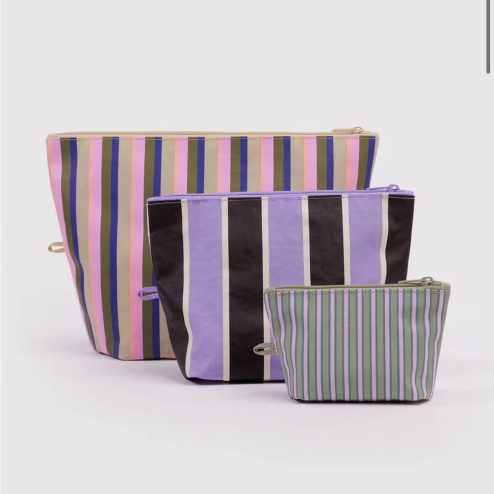 NWT Baggu Go Pouch Set in Candy shop stripes